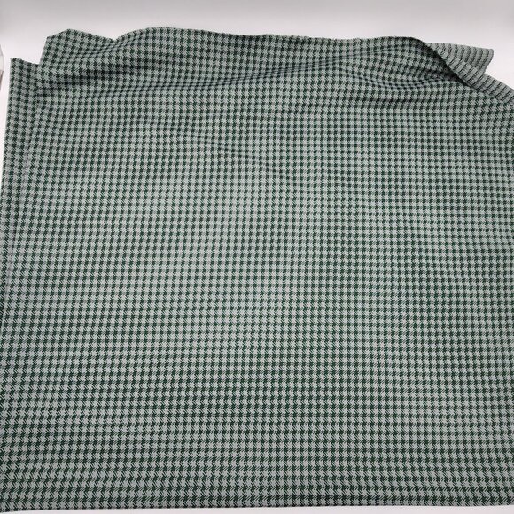 1960s 70s Polyester Fabric Gingham Green White 62" Wide 1 YD 12" VTG - Picture 4 of 7
